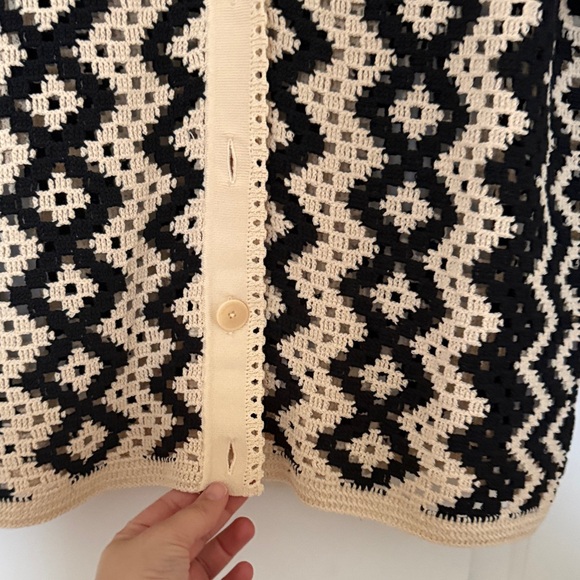 Sandro black and Tan Patterned Cardigan - Picture 4 of 8